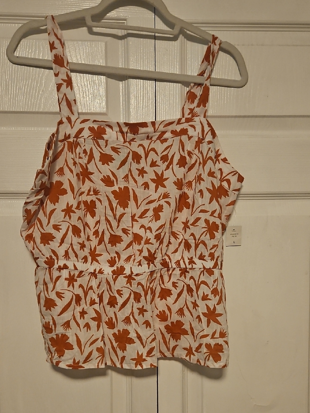 dip White Camisole with Rust Floral Print